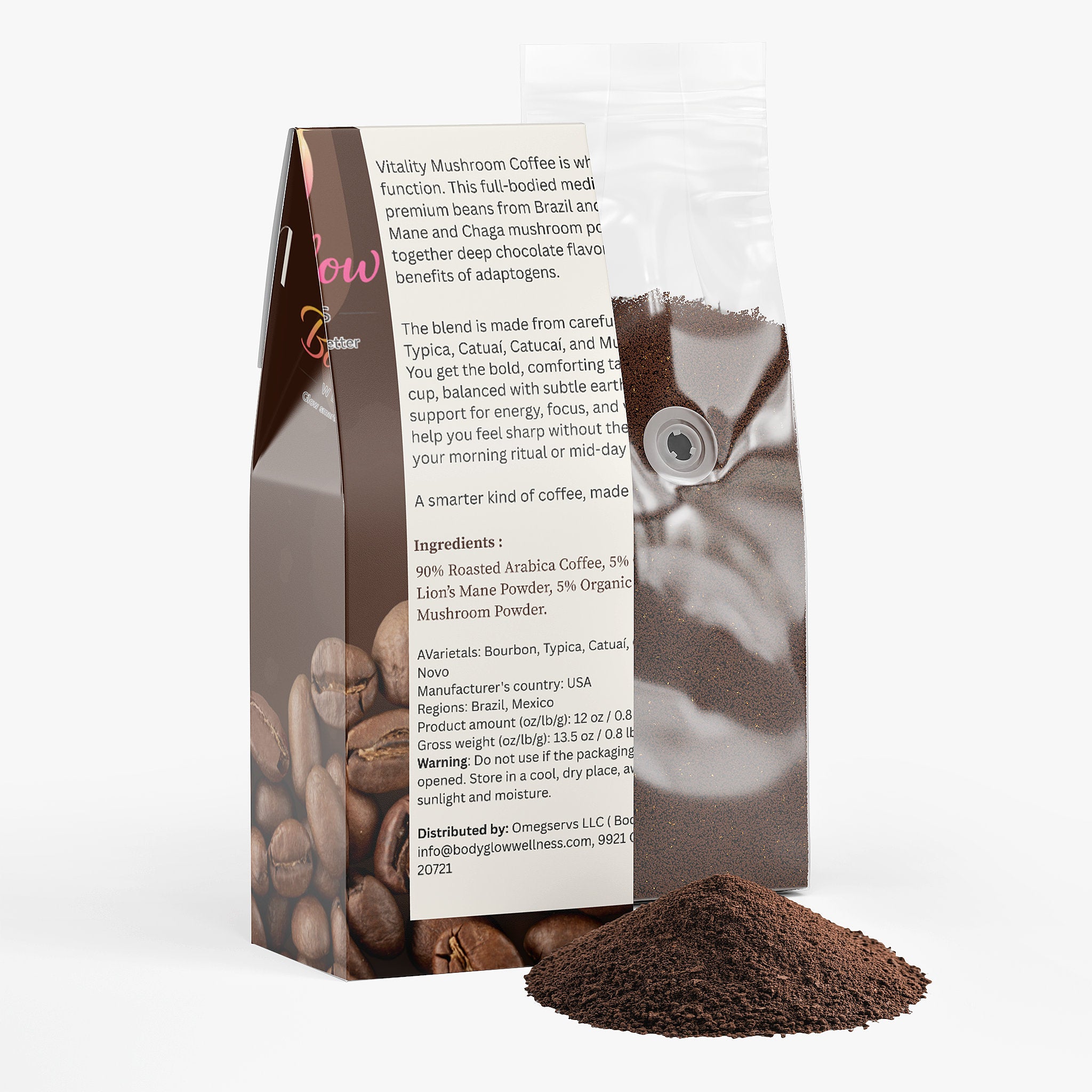 MindGlow Mushroom Coffee (Medium Roast)