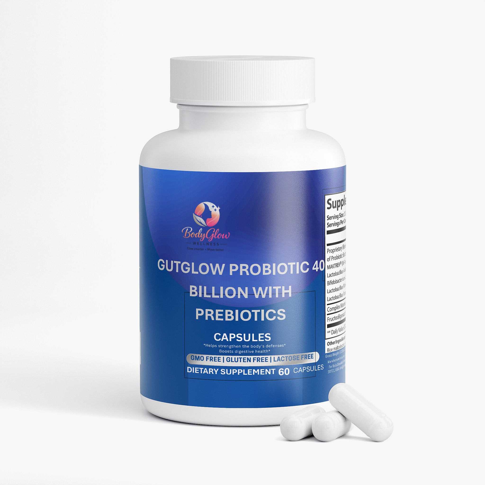 GutGlow Probiotic 40 Billion with Prebiotics